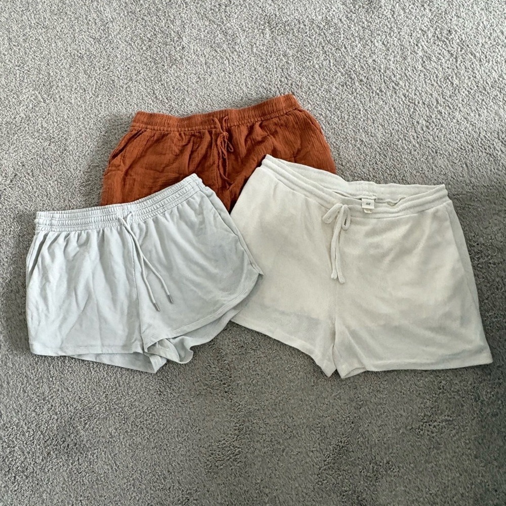 H&M Women's XL Short Set Off White, White and Rust